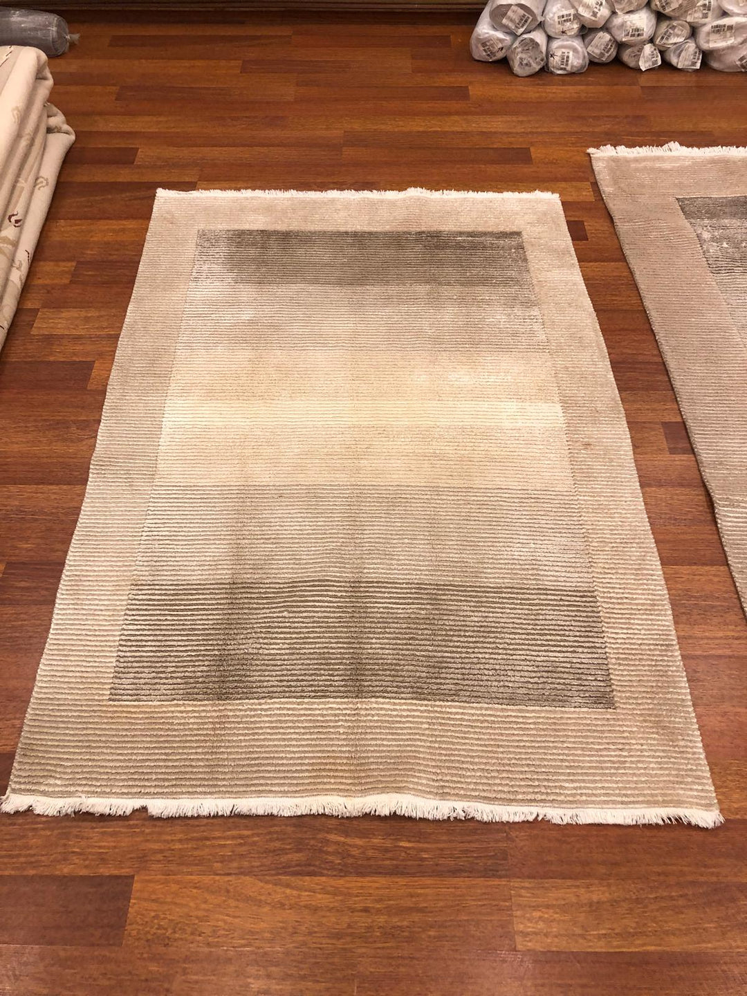 2 m2 Almira Cream Beige Grey Handmade Rug