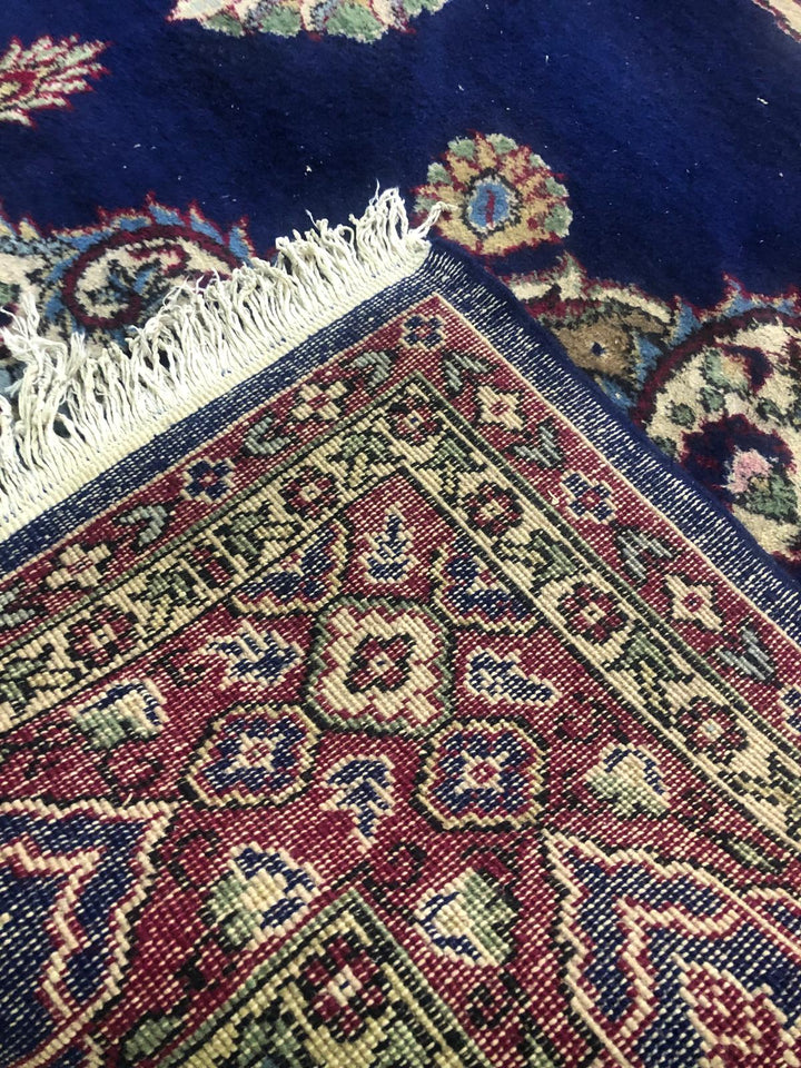 Big Size 7 m2 Vintage Indigo (indigo blue) Burgundy Handmade Carpet