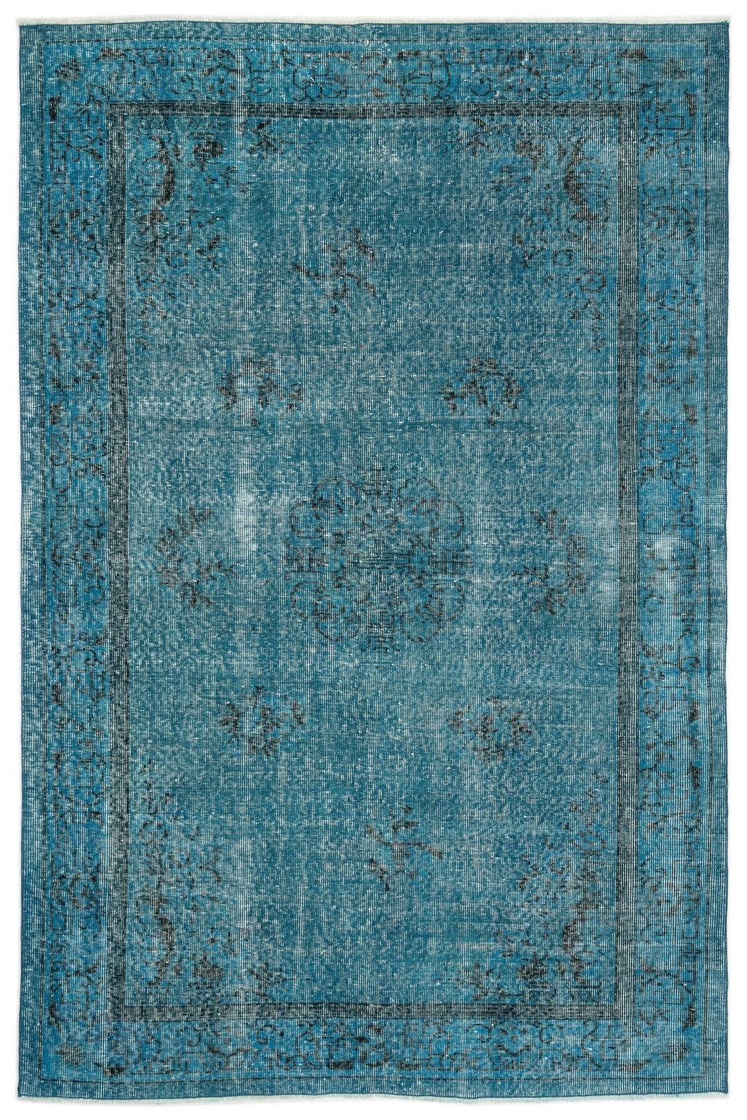 Athens 12638 Turquoise Tumbled Wool Hand Woven Carpet 167 x 253