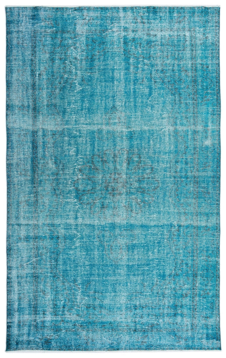 Athens 15901 Turquoise Tumbled Wool Hand Woven Carpet 183 x 292