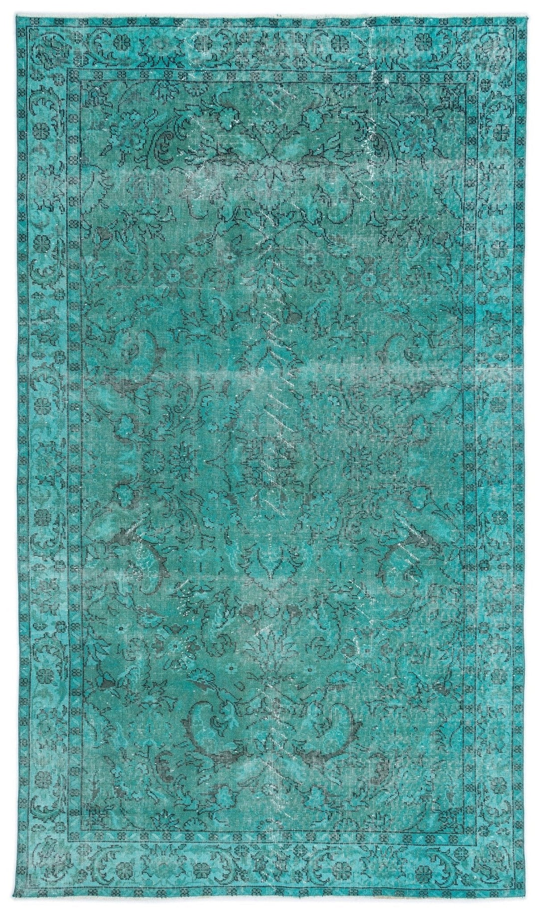 Athens 15940 Turquoise Tumbled Wool Hand Woven Carpet 165 x 283
