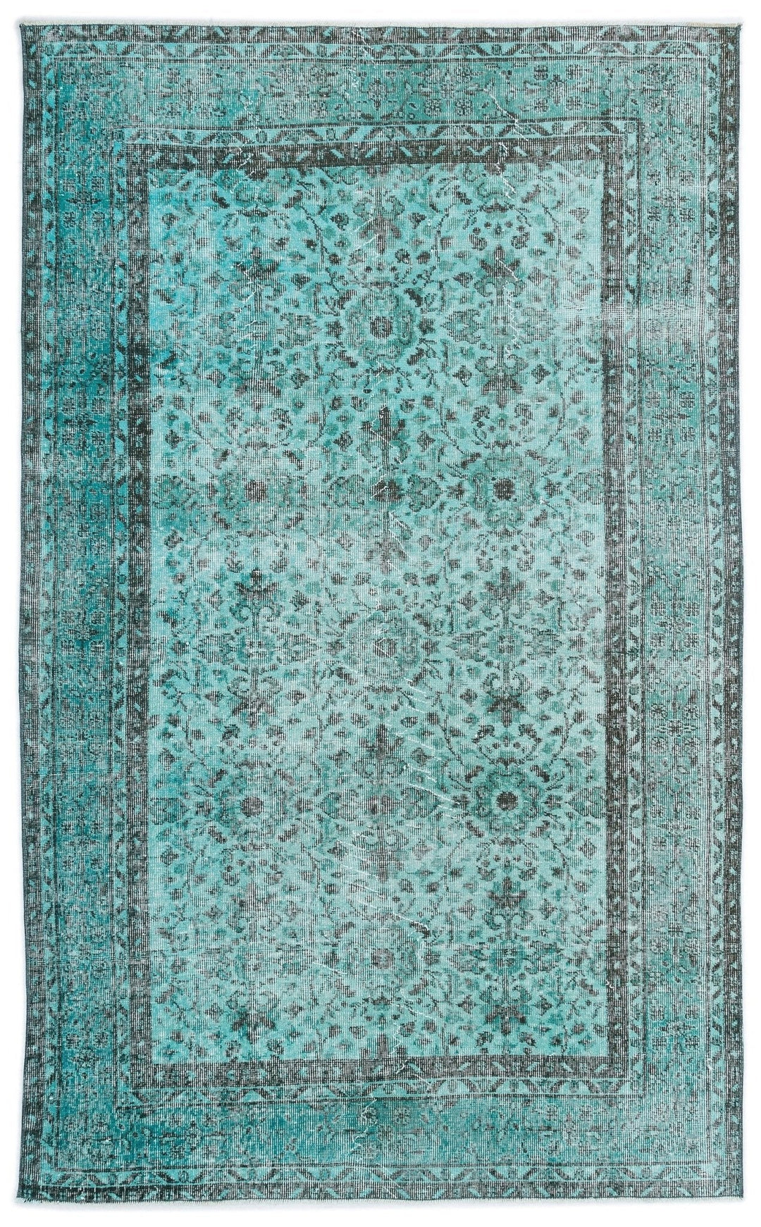 Athens 15944 Turquoise Tumbled Wool Hand Woven Carpet 151 x 251