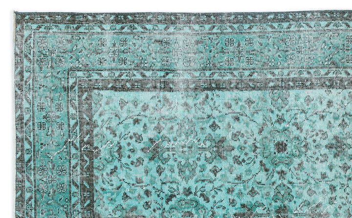 Athens 15944 Turquoise Tumbled Wool Hand Woven Carpet 151 x 251
