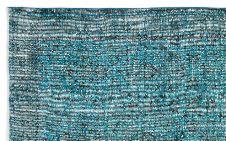 Athens 16552 Turquoise Tumbled Wool Hand Woven Carpet 167 x 273