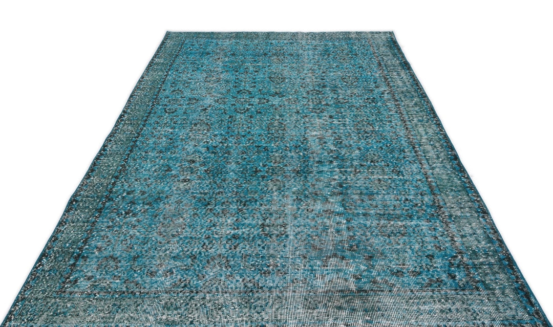 Athens 16552 Turquoise Tumbled Wool Hand Woven Carpet 167 x 273