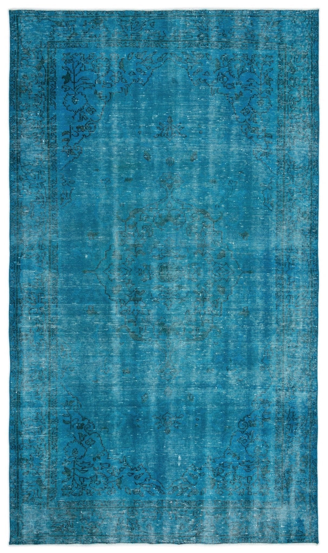 Athens 16555 Turquoise Tumbled Wool Hand Woven Carpet 163 x 282