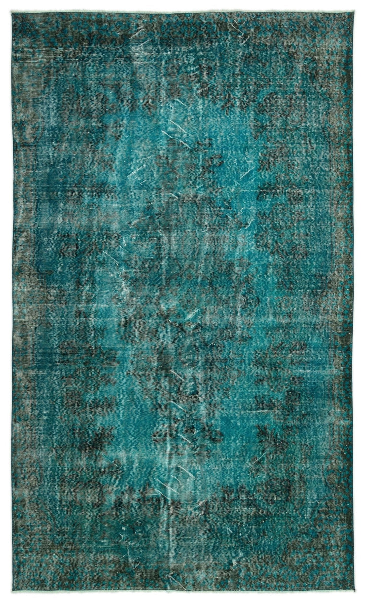 Athens 17495 Turquoise Tumbled Wool Hand Woven Carpet 168 x 281