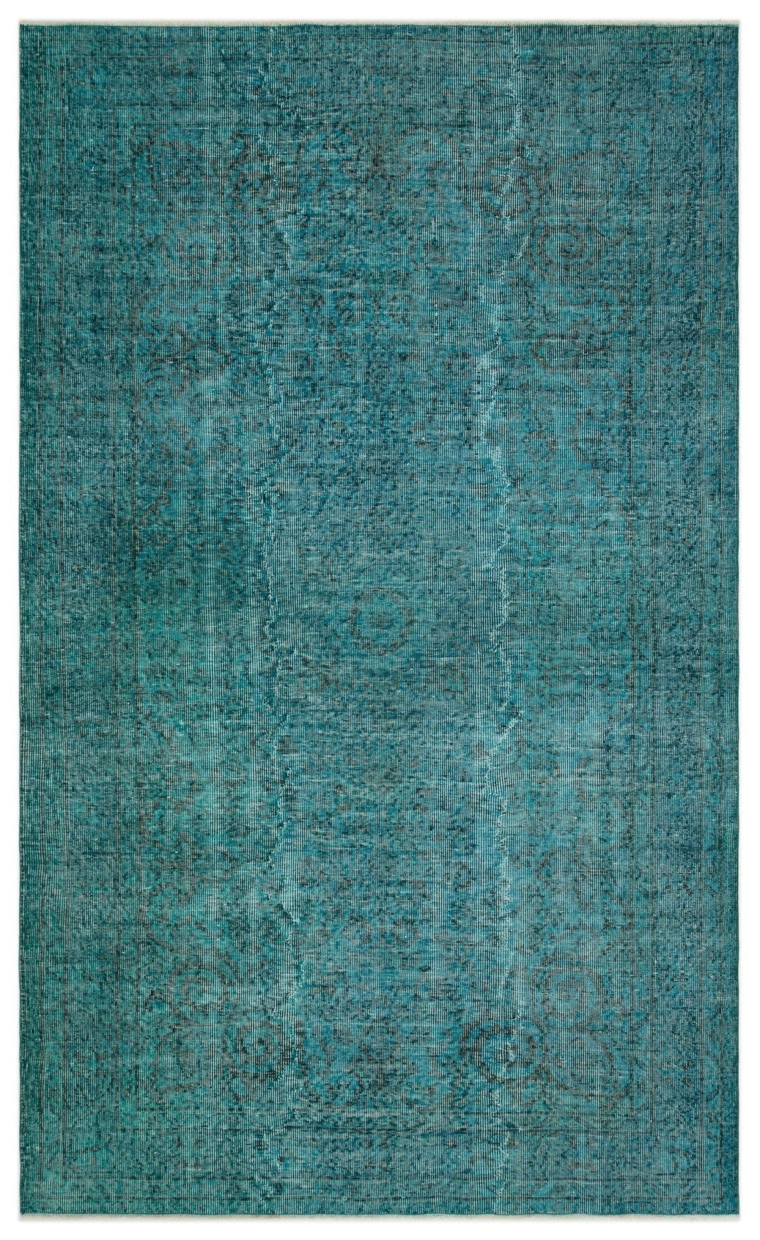 Athens 24349 Turquoise Tumbled Wool Hand Woven Carpet 164 x 273