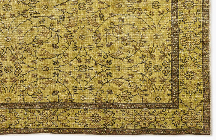 Athens 6948 Yellow Tumbled Wool Hand Woven Carpet 167 x 290