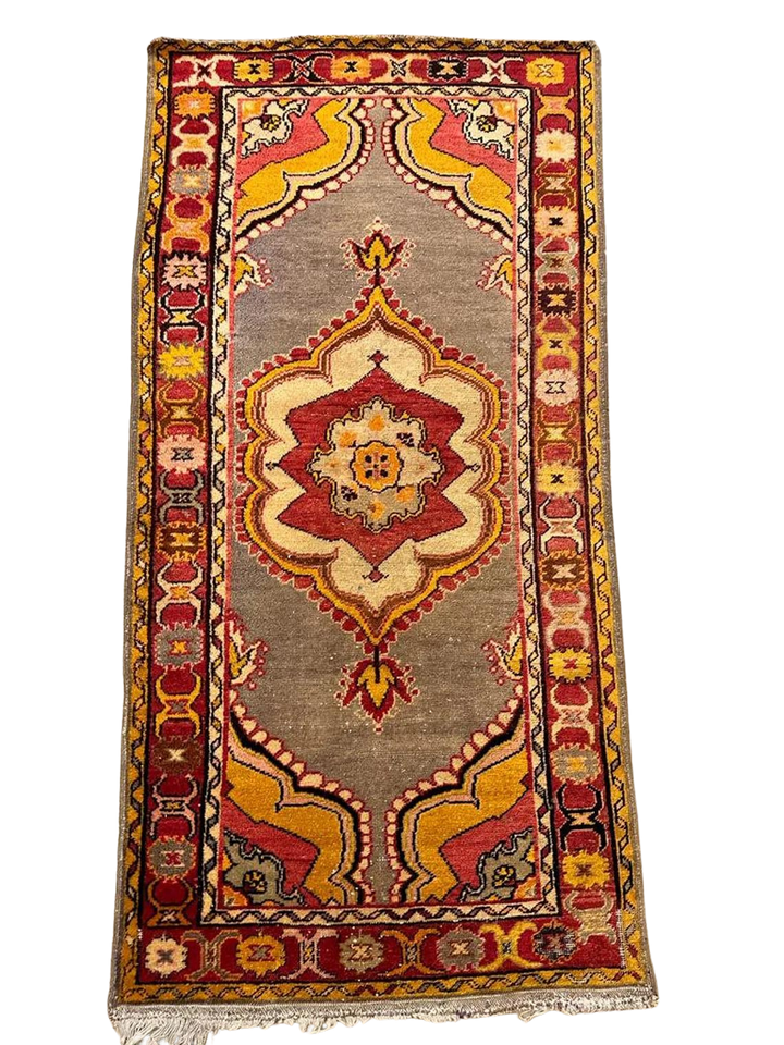 Antique Anatolian Kirsehir Mucur Handwoven Kilim Rug (2.95 ft. X 5.90 ft.) (90 cm x 180 cm) - Vintage Turkish Carpet