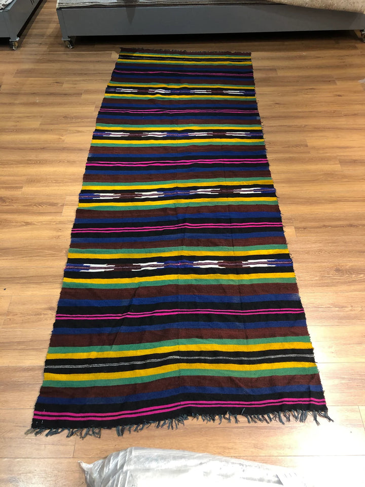 Rare Antique Balkan Bulgarian Kilim Rug (4.10 ft. X 11.48 ft.) (125 cm x 350 cm) - Handmade by Turkish Emigrants