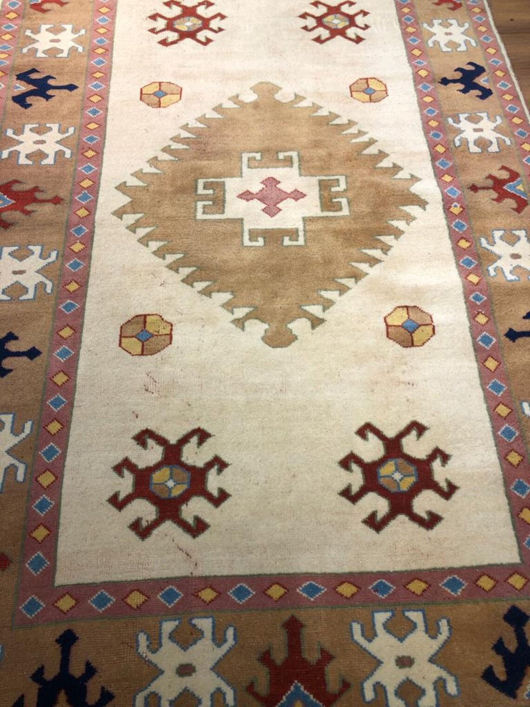 Antique Anatolian Afyon Basmakci Yoruk Rug (5.74 ft. X 9.18 ft.) (175 cm x 280 cm) - Handwoven Vintage Wool Rug