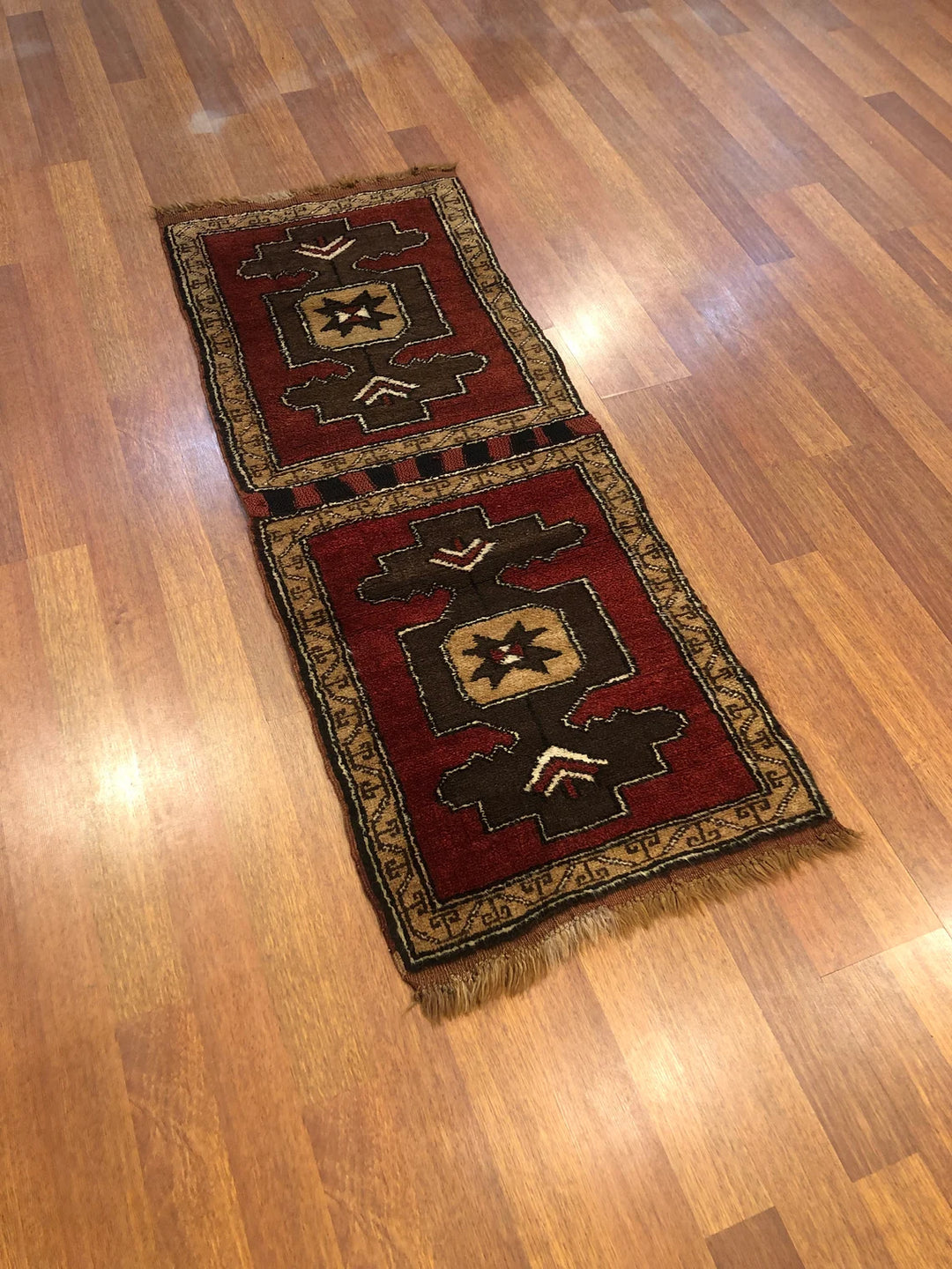 Rare Antique Handwoven Kars Turkish Kilim Rug (2.29 ft. X 5.74 ft.) (70 cm x 175 cm) - Vintage Wool Caucasian Rug