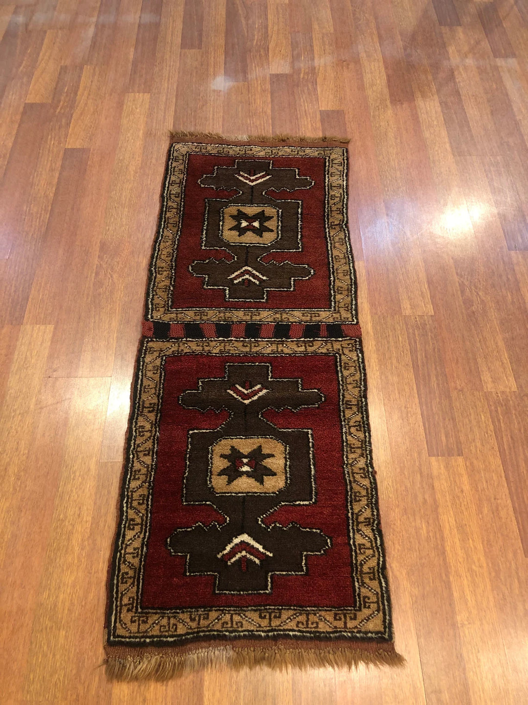 Rare Antique Handwoven Kars Turkish Kilim Rug (2.29 ft. X 5.74 ft.) (70 cm x 175 cm) - Vintage Wool Caucasian Rug