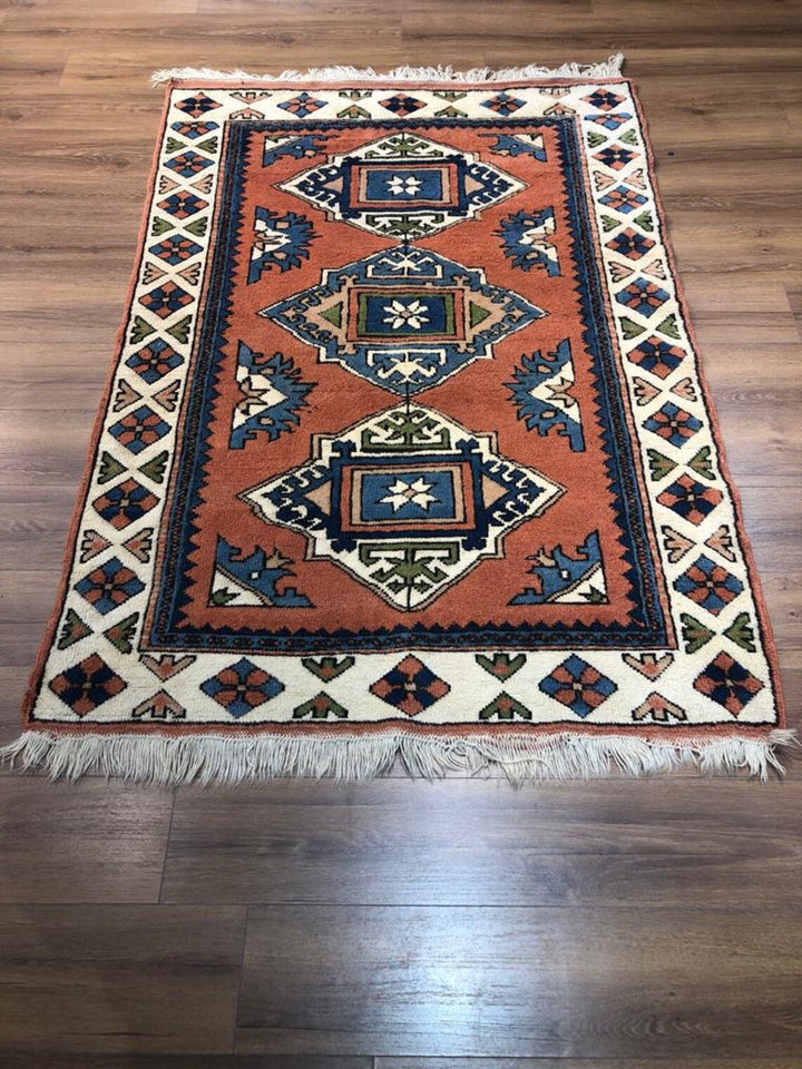 Rare Antique Balıkesir Sındırgı Handwoven Tribal Rug (4.10 ft. X 6.06 ft.) (125 cm x 185 cm)