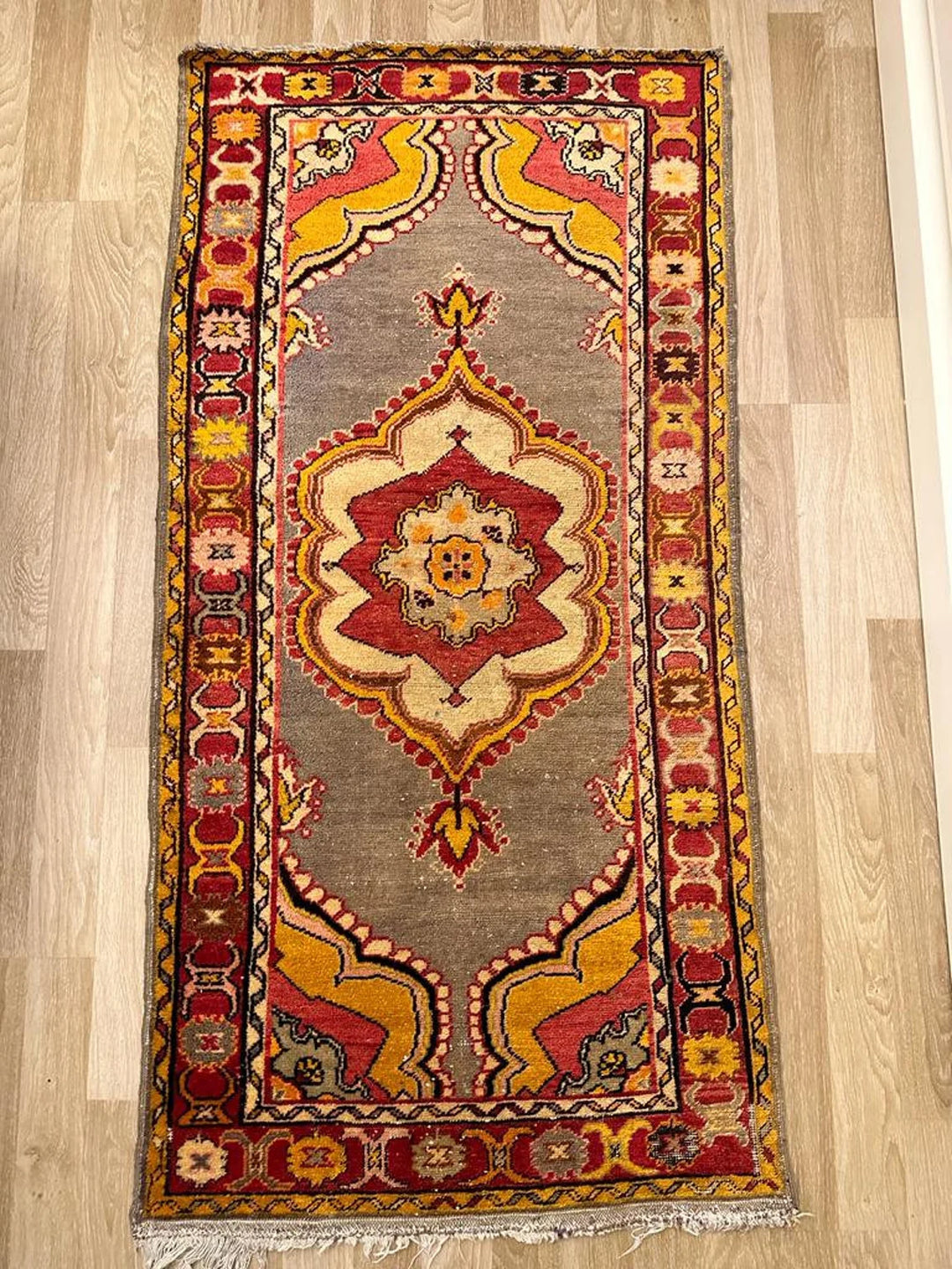 Antique Anatolian Kirsehir Mucur Handwoven Kilim Rug (2.95 ft. X 5.90 ft.) (90 cm x 180 cm) - Vintage Turkish Carpet