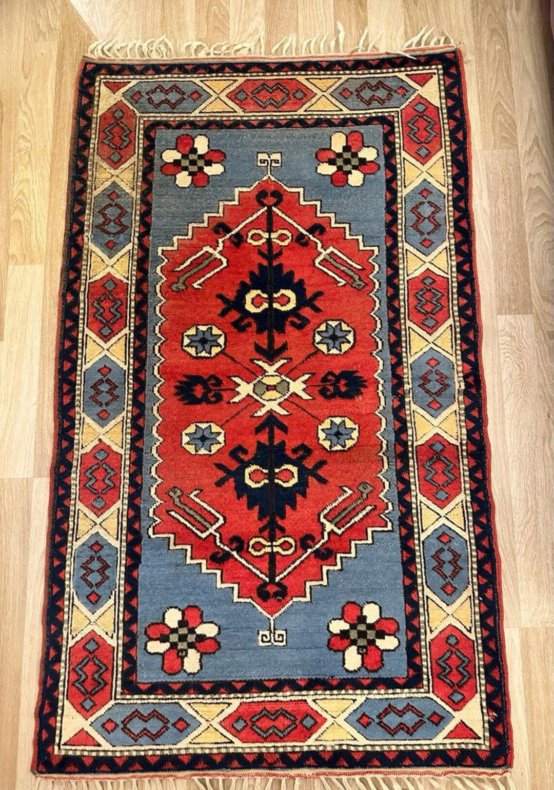 Rare Antique Balıkesir Sındırgı Handwoven Tribal Rug (3.60 ft X 5.90 ft) (110 cm x 180 cm)