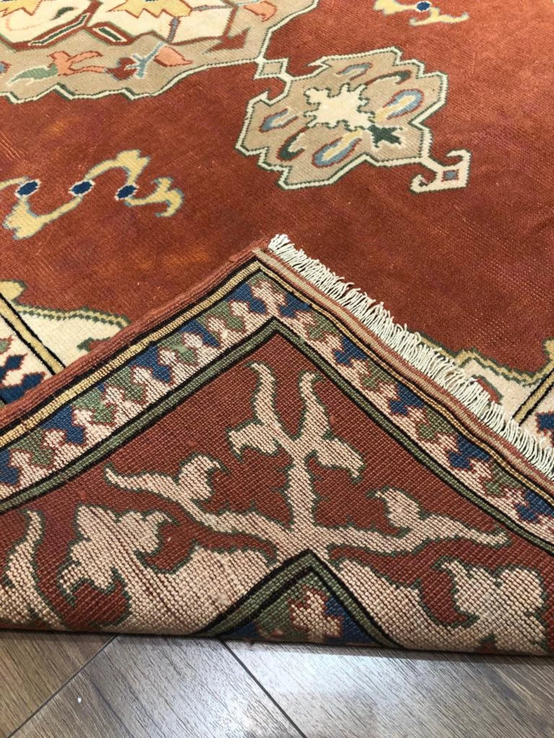 Antique Handwoven Red Yörük Medallion Kilim Rug (5.90 ft. X 8.20 ft.) (180 cm x 250 cm) - Bordered Oriental Turkish Salon Rug