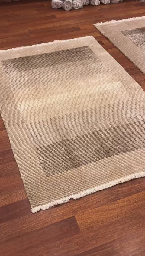 2 m2 Almira Cream Beige Grey Handmade Rug