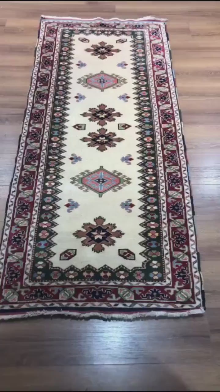 Antique Handwoven Turkish Kilim Runner Rug (2.62 ft. X 6.56 ft.) (80 cm x 200 cm) - 2X7 Vibrant Floral and Geometric Design