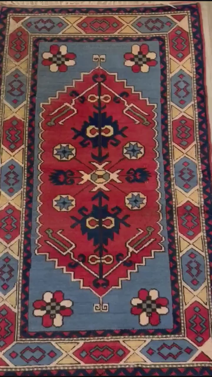 Rare Antique Balıkesir Sındırgı Handwoven Tribal Rug (3.60 ft X 5.90 ft) (110 cm x 180 cm)