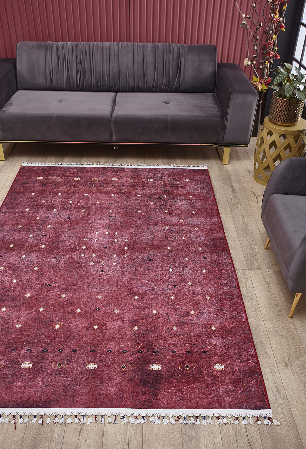 machine-washable-area-rug-Braided-Tassel-Collection-Red-JR5053