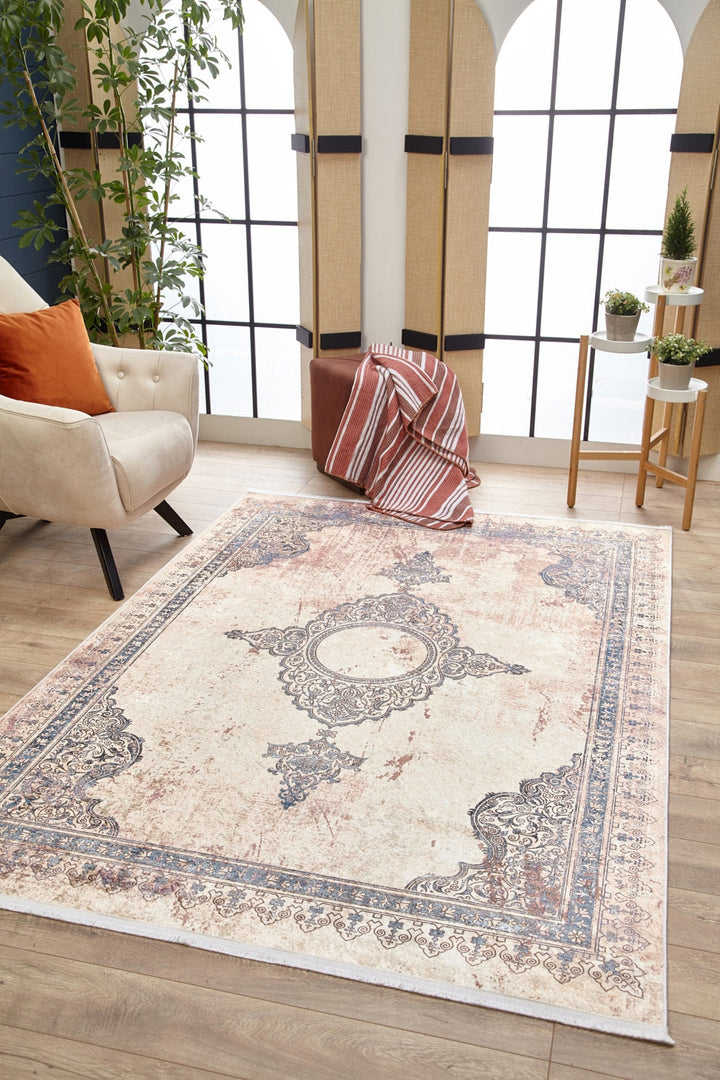 machine-washable-area-rug-Medallion-Collection-Cream-Beige-JR1902