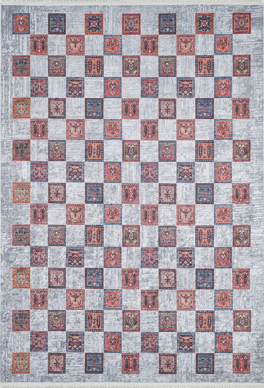 machine-washable-area-rug-Plaid-Modern-Collection-Gray-Anthracite-Red-JR1570