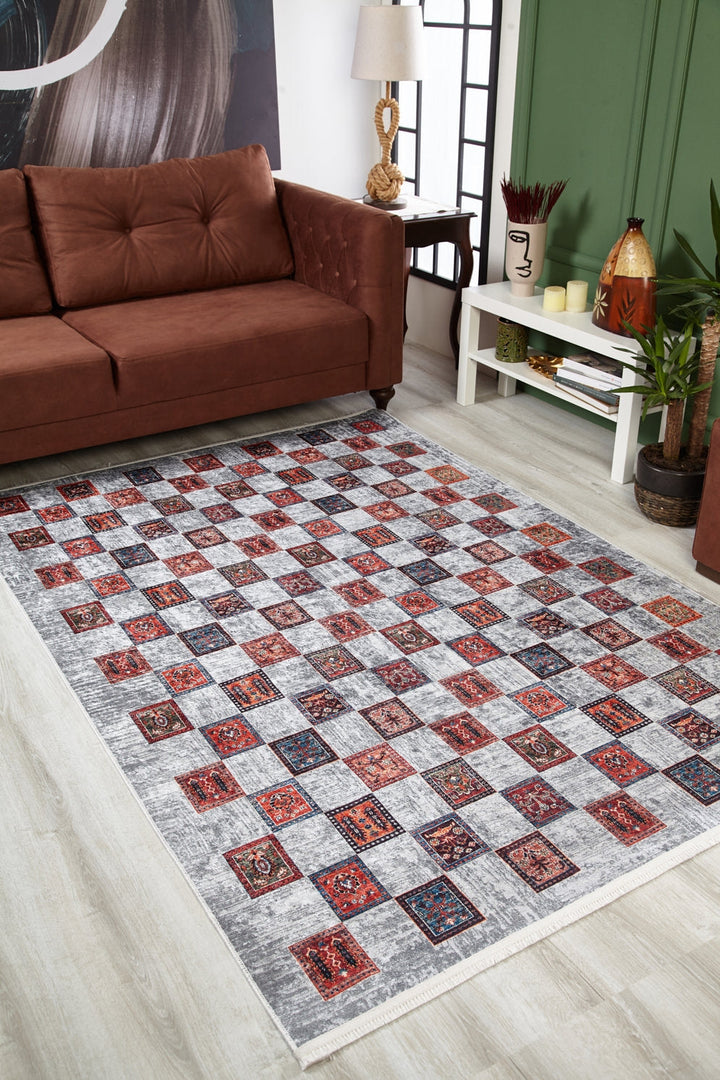 machine-washable-area-rug-Plaid-Modern-Collection-Gray-Anthracite-Red-JR1570