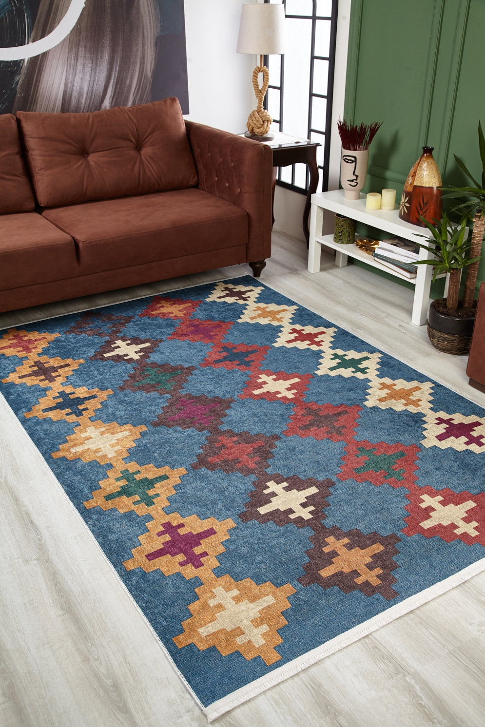 machine-washable-area-rug-Tribal-Ethnic-Collection-Blue-JR1599