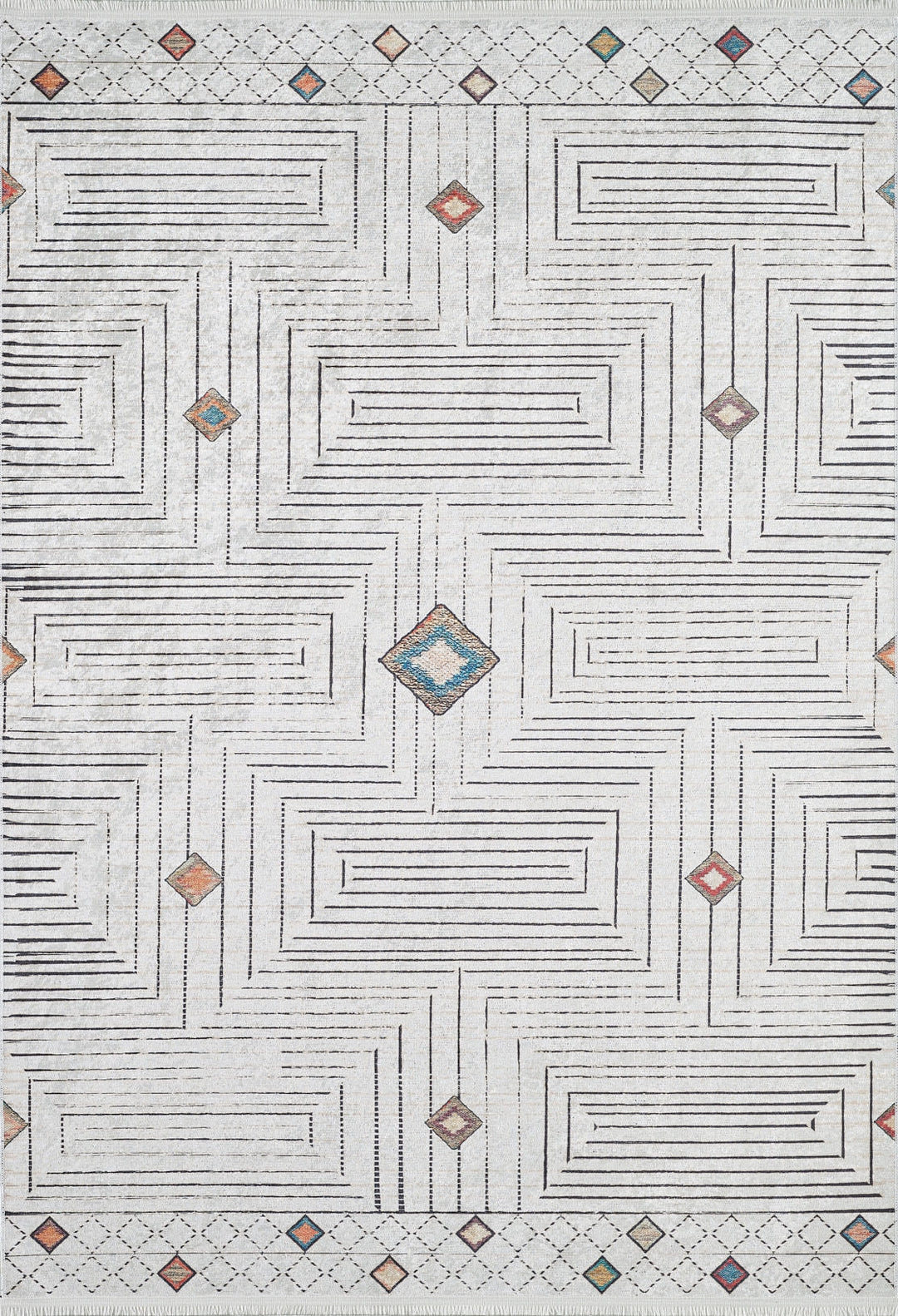 machine-washable-area-rug-Bohemian-Collection-Gray-Anthracite-JR1644