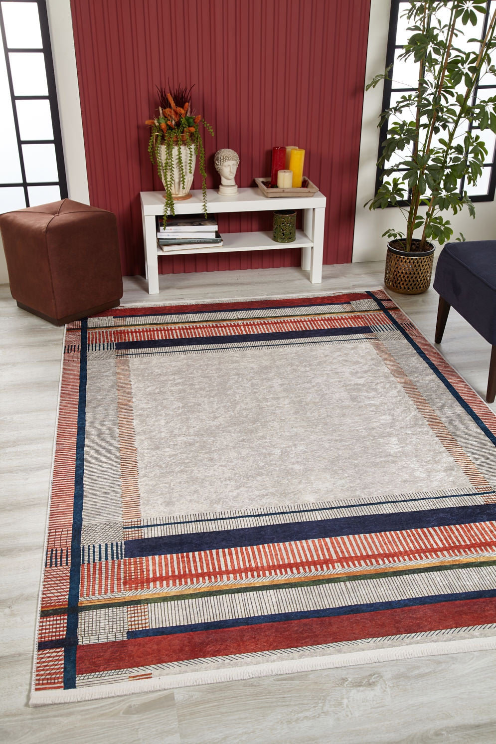 machine-washable-area-rug-Bohemian-Collection-Red-JR1701