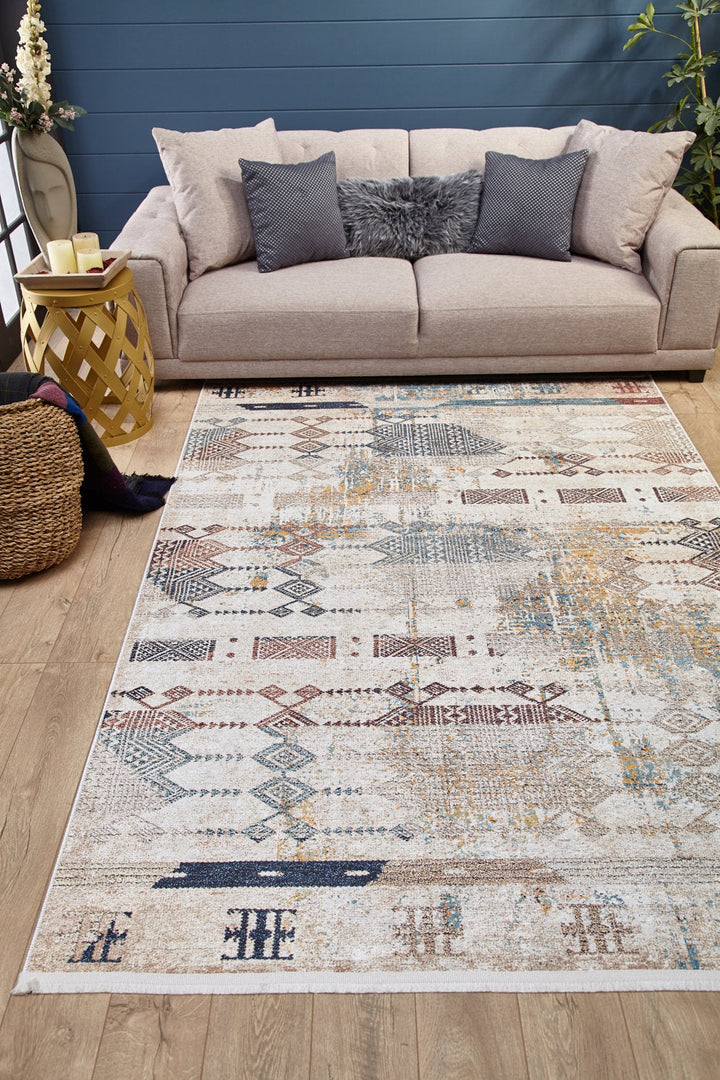 machine-washable-area-rug-Tribal-Ethnic-Collection-Cream-Beige-JR1708