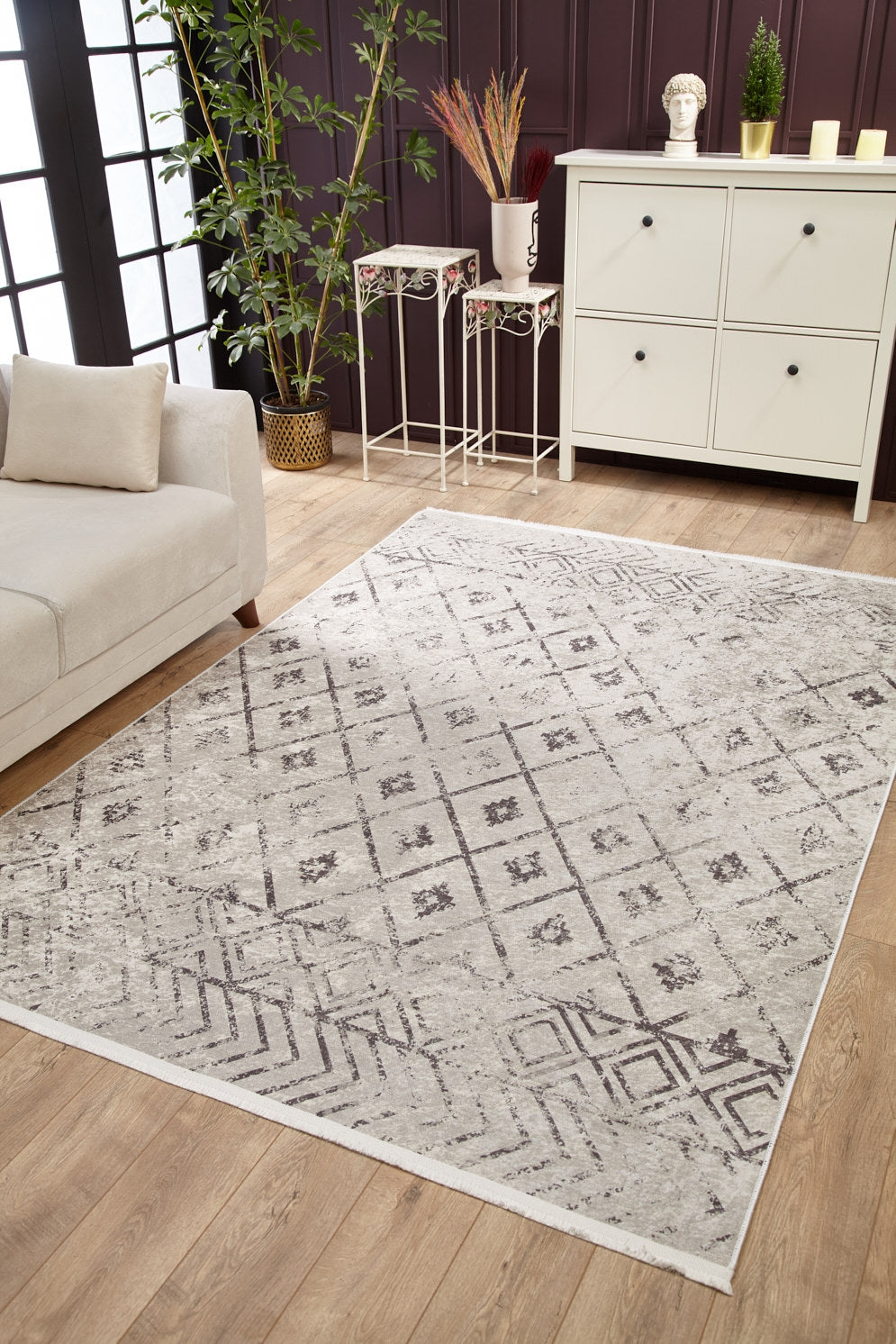 machine-washable-area-rug-Bohemian-Trellis-Lattice-Modern-Collection-Cream-Beige-JR1840