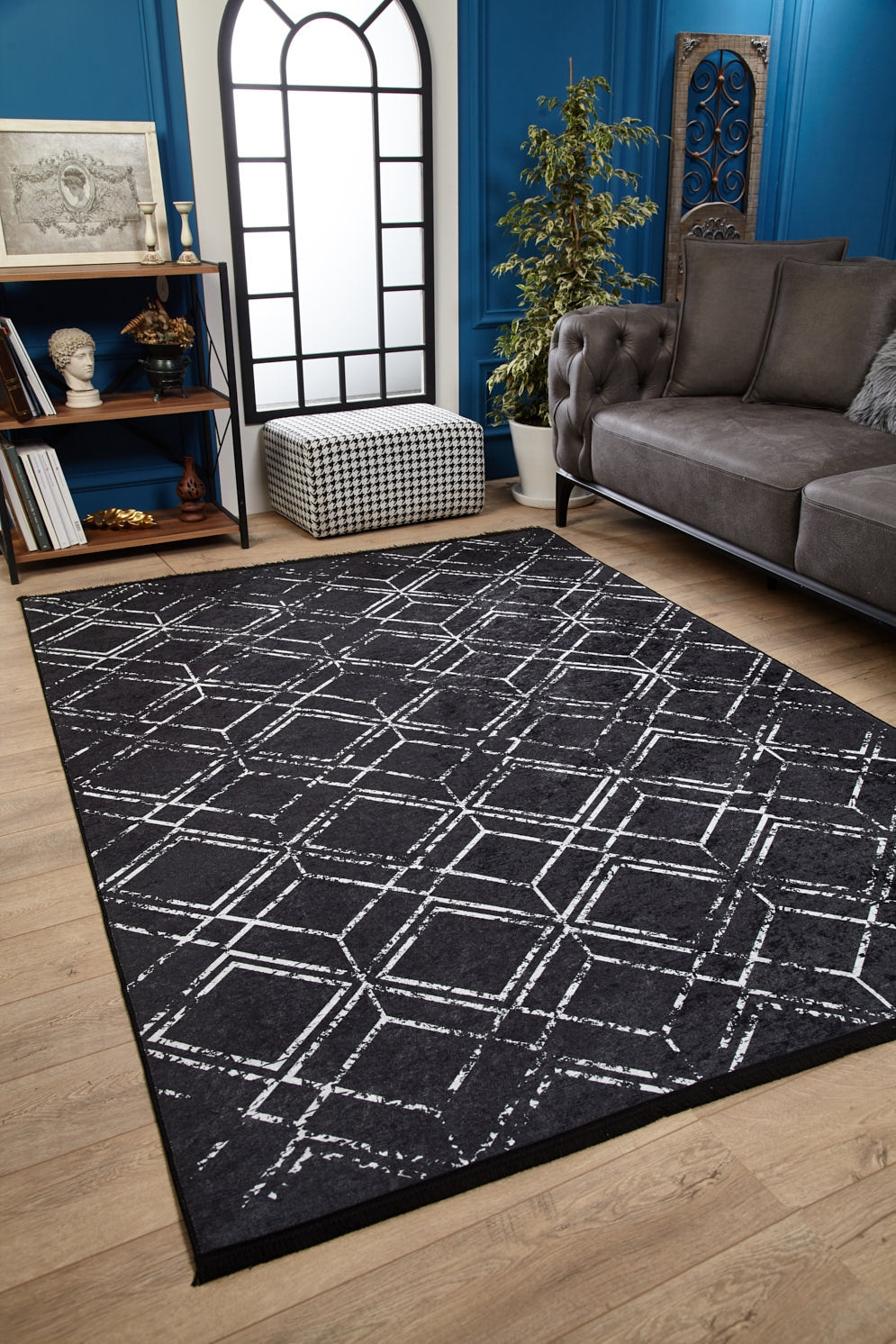 machine-washable-area-rug-Geometric-Modern-Collection-Black-JR1861