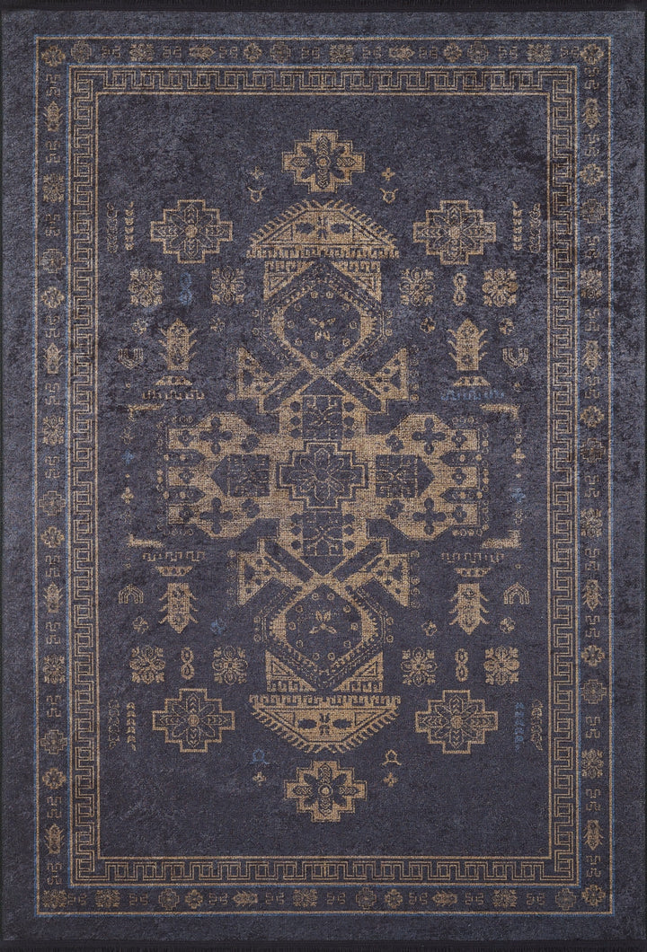 machine-washable-area-rug-Medallion-Tribal-Ethnic-Collection-Black-JR1890