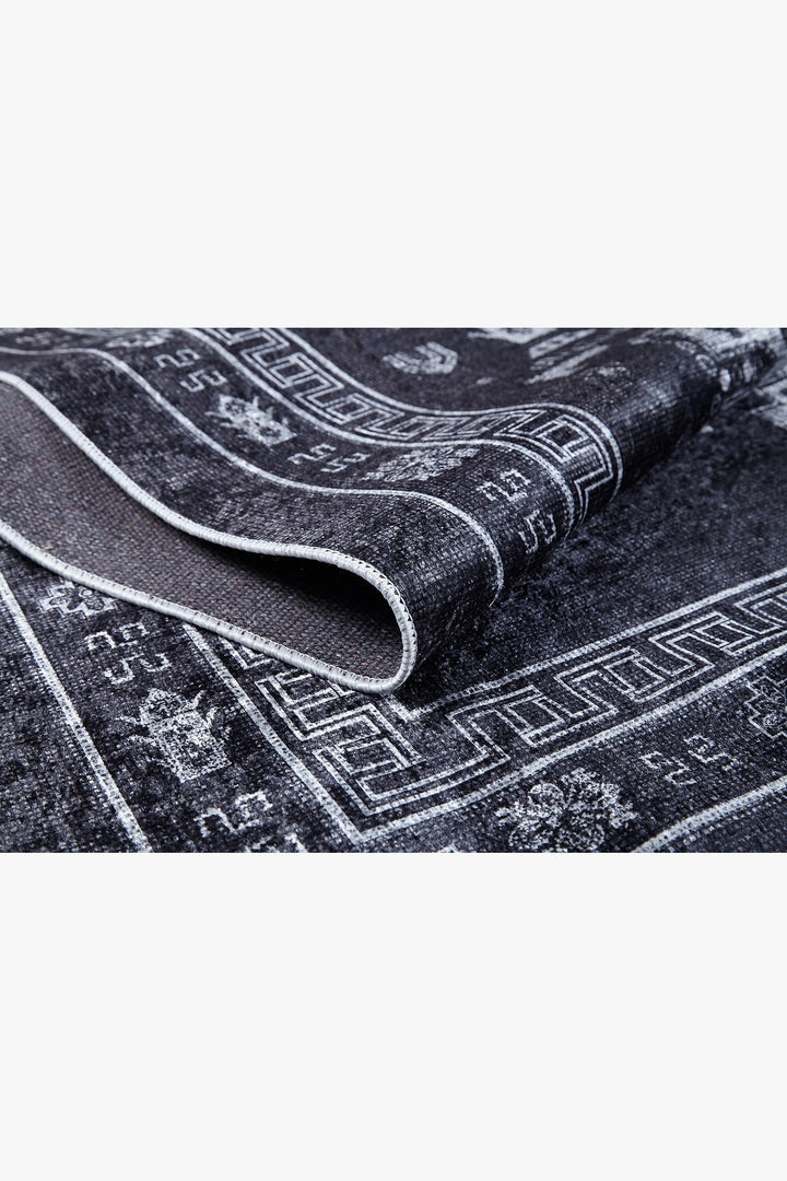 machine-washable-area-rug-Medallion-Tribal-Ethnic-Collection-Black-JR1892