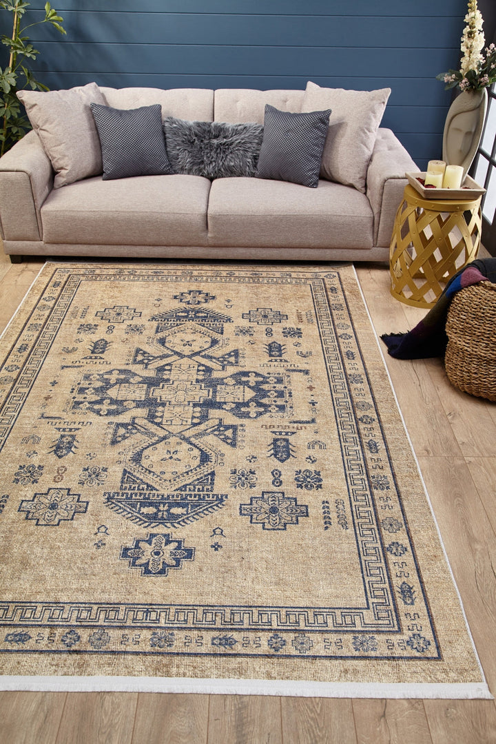 machine-washable-area-rug-Medallion-Tribal-Ethnic-Collection-Cream-Beige-JR1896