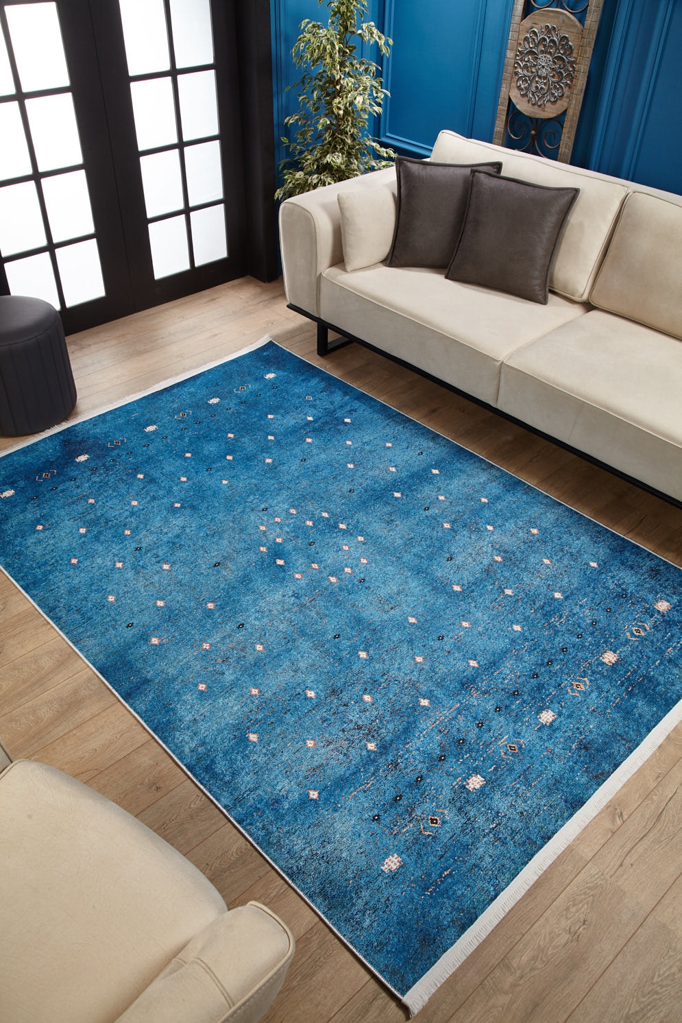 machine-washable-area-rug-Bohemian-Collection-Blue-JR1989