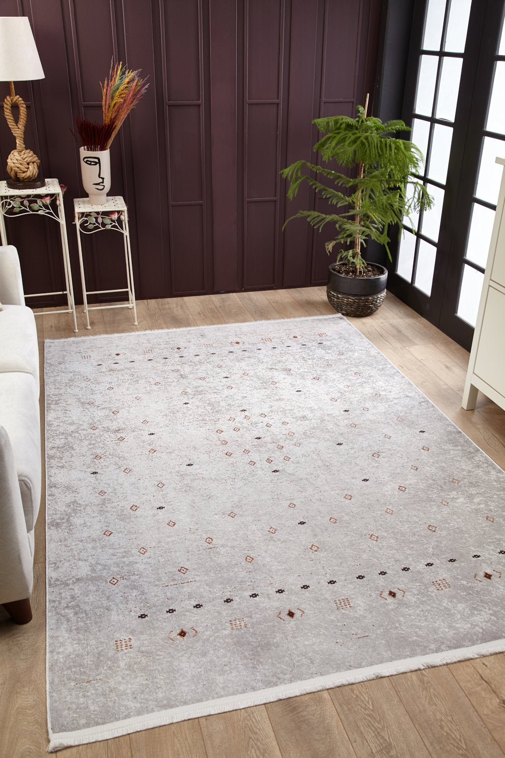 machine-washable-area-rug-Bohemian-Collection-Gray-Anthracite-JR1990