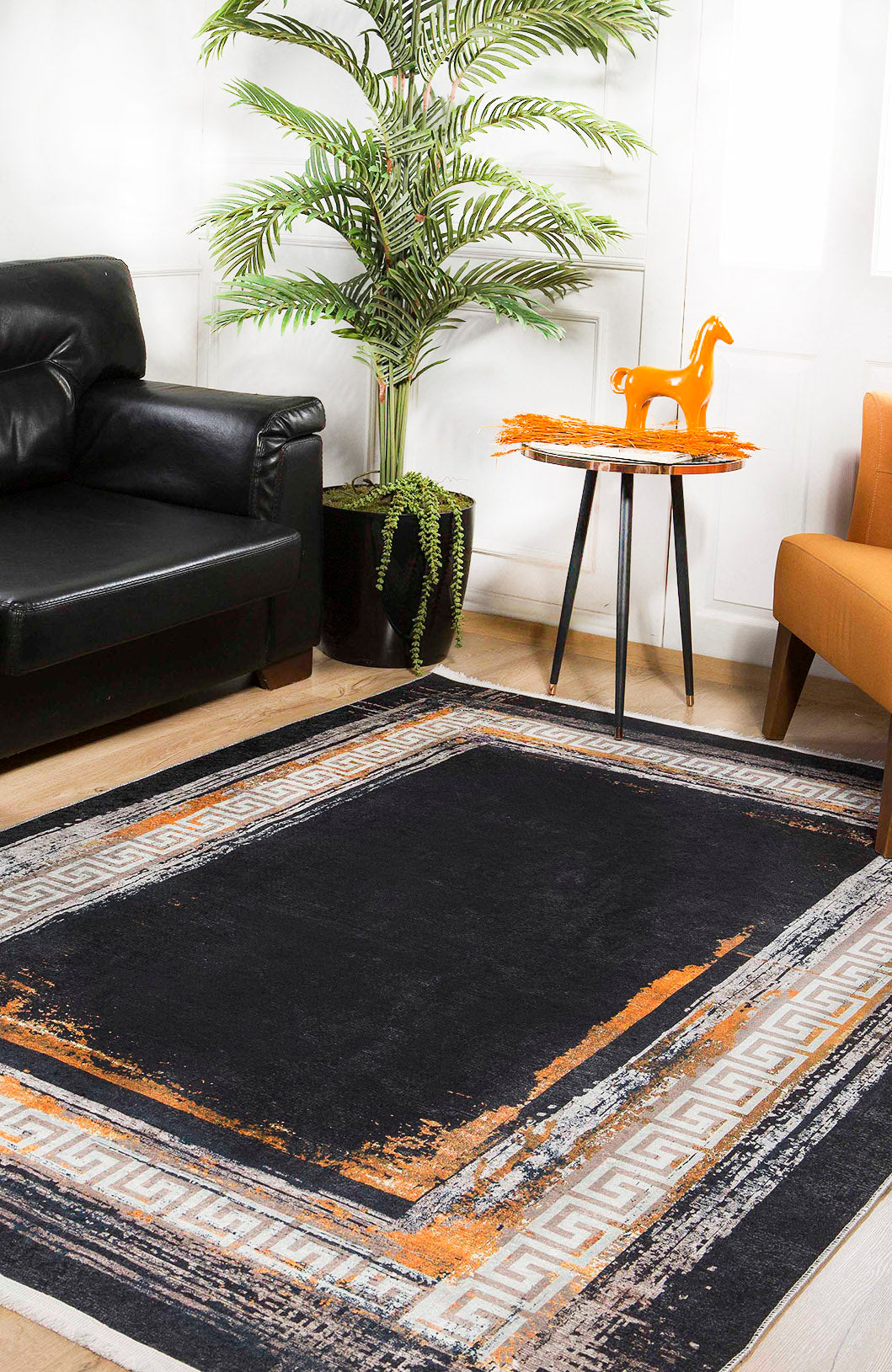 machine-washable-area-rug-Bordered-Modern-Collection-Black-JR1203