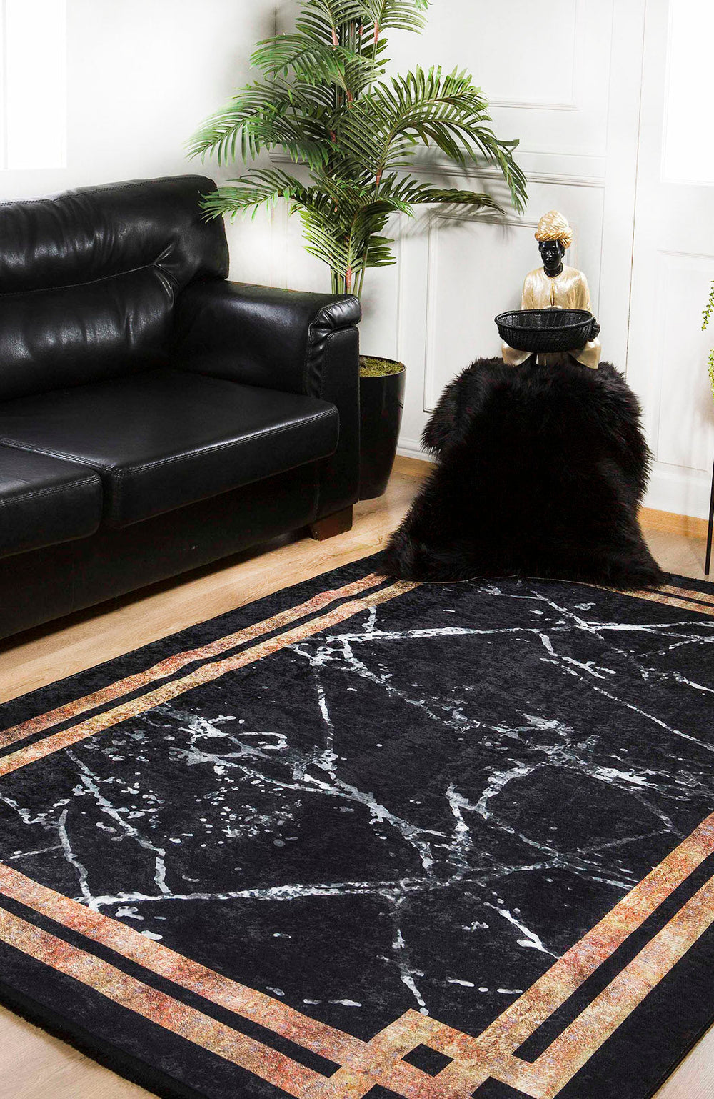 machine-washable-area-rug-Bordered-Modern-Collection-Black-JR1405