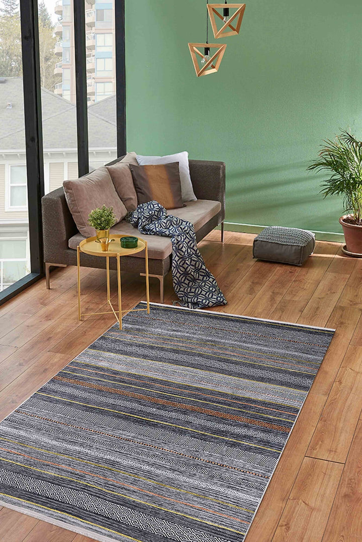 machine-washable-area-rug-Stripe-Modern-Collection-Gray-Anthracite-JR1548