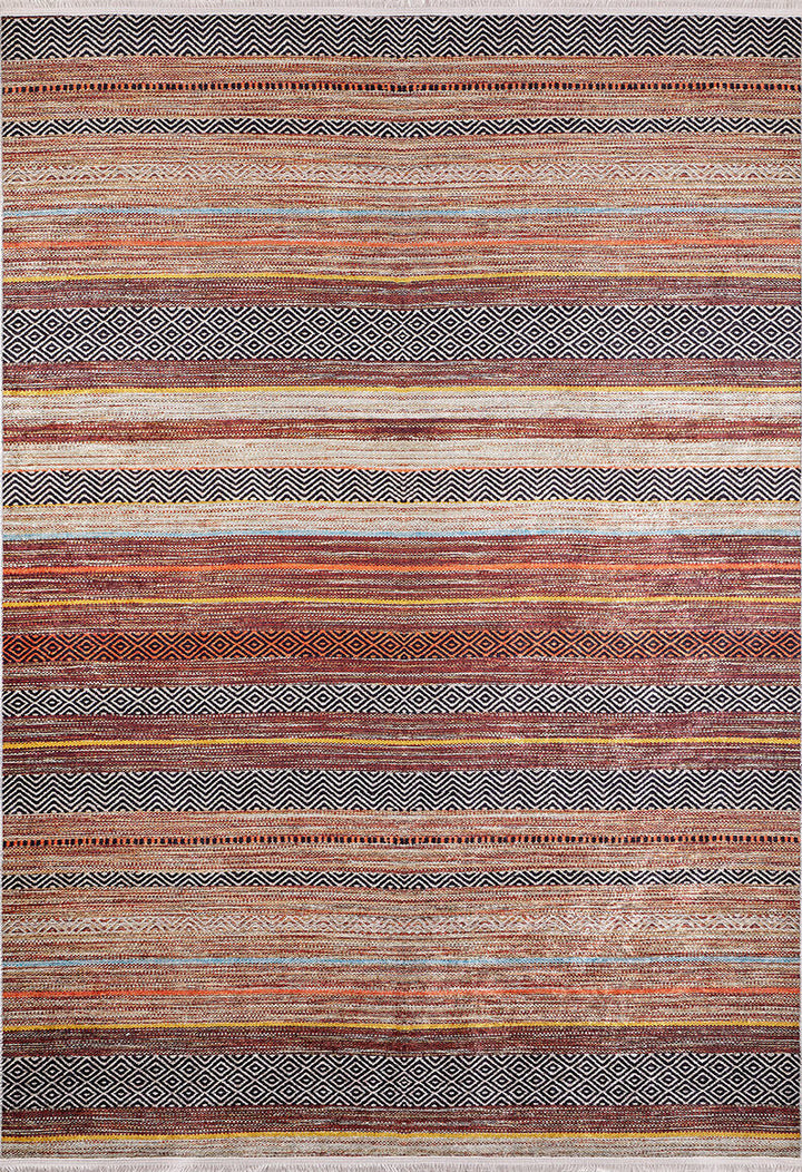 machine-washable-area-rug-Stripe-Modern-Collection-Bronze-Brown-JR1549