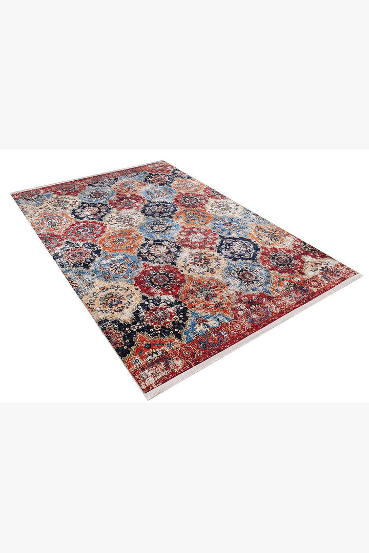 machine-washable-area-rug-Tribal-Ethnic-Collection-Multicolor-Red-JR1046
