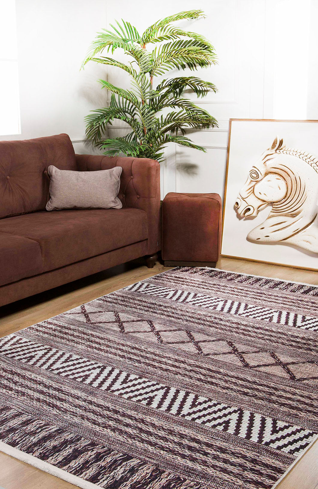 machine-washable-area-rug-Stripe-Modern-Collection-Bronze-Brown-JR942