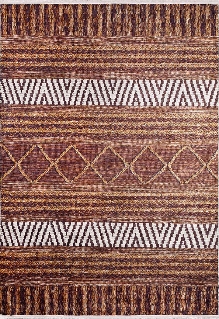 machine-washable-area-rug-Stripe-Modern-Collection-Bronze-Brown-JR943