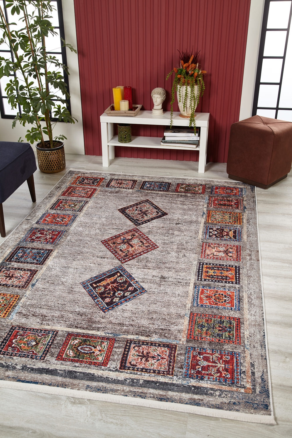 machine-washable-area-rug-Tribal-Ethnic-Collection-Gray-Anthracite-JR1559