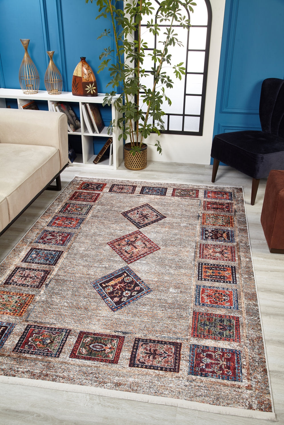 machine-washable-area-rug-Tribal-Ethnic-Collection-Gray-Anthracite-JR1561