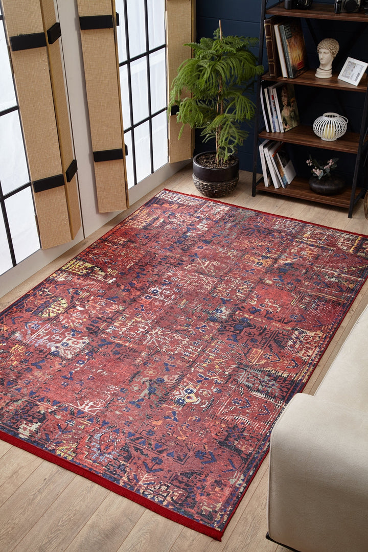 machine-washable-area-rug-Tribal-Ethnic-Collection-Red-JR1649